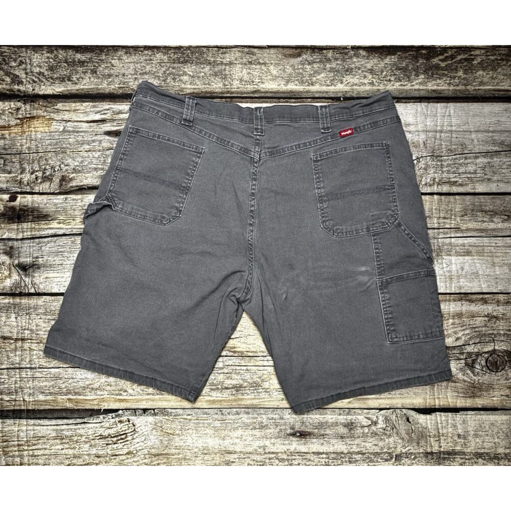 Wrangler Carpenter Canvas Shorts Mens Size 42 Gray Cotton Workwear Grunge